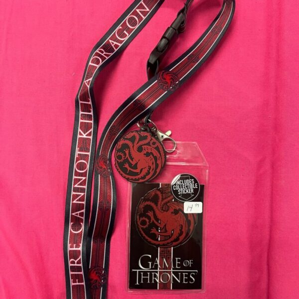 Game Of Thrones - House Of Targaryen Themed Lanyard & Collectable Sticker