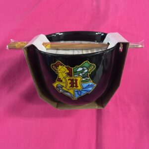 Harry Potter - Hogwarts Stained Glass Crest Ramen Bowl & Chopsticks Set